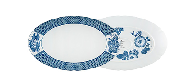 ヴィスタアレグレ　コラリーナ　オーバルプラッター　ブルー